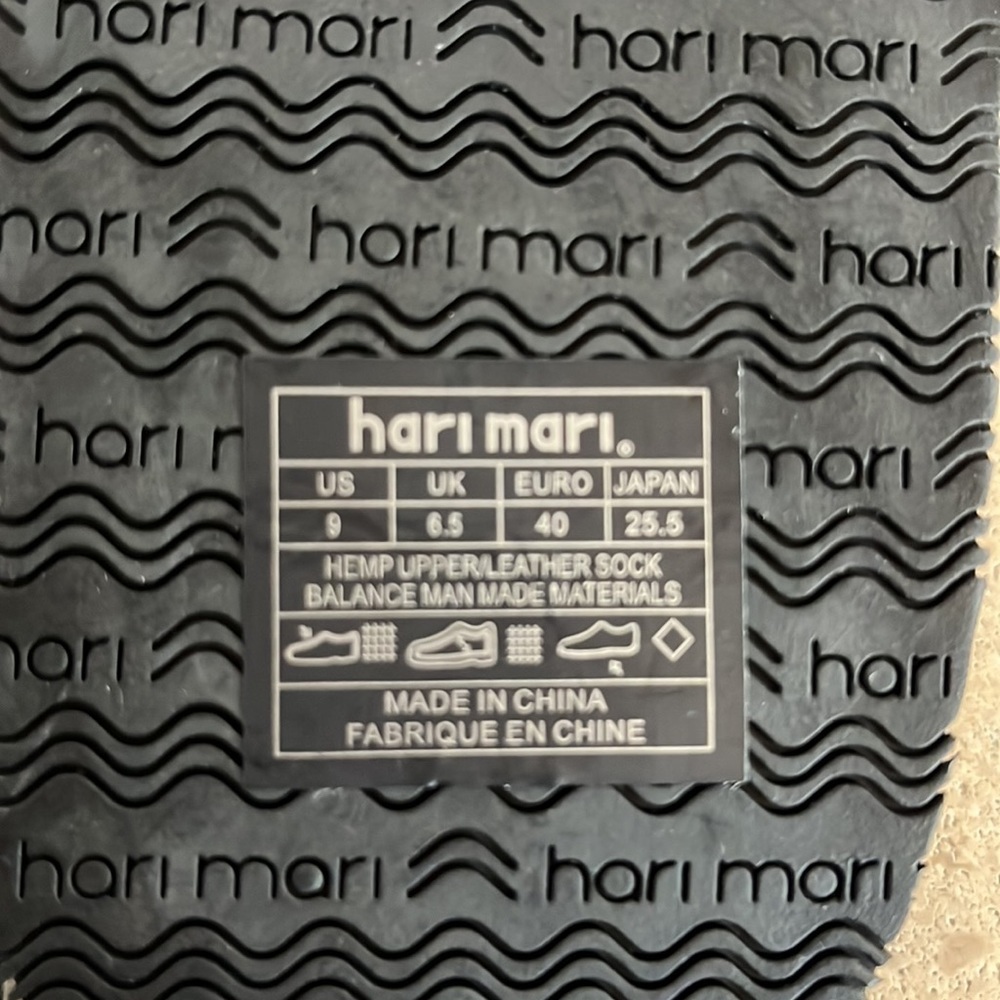Hari Mari Sandals Flip Flops Women’s Field Puebla Black White Size 9 - Picture 7 of 8